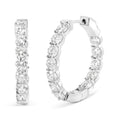 14K White Gold 5.00 Cttw Lab-Grown Diamond Inside Out Hoop Earrings-0