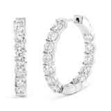 14K White Gold 5.00 Cttw Lab-Grown Diamond Inside Out Hoop Earrings-0 thumbnail 1