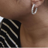 14K White Gold 5.00 Cttw Lab-Grown Diamond Inside Out Hoop Earrings-2 thumbnail 3
