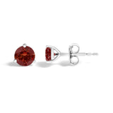 14K White Gold 3/4 Cttw Red Lab-Grown Diamond Classic 3-Prong Martini Set Solitaire Stud Earrings-3 thumbnail 4