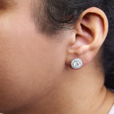 14K White Gold 3.0 Cttw Lab-Grown Diamond Hidden Halo Stud Earrings-2 thumbnail 3