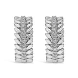 14K White Gold 1/4 Cttw Lab Grown Diamond Leafy Wreath Hoop Earrings (F-G Color, VS1-VS2 Clarity)-1 thumbnail 2