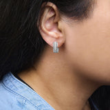 14K White Gold 1/4 Cttw Lab Grown Diamond Leafy Wreath Hoop Earrings (F-G Color, VS1-VS2 Clarity)-2 thumbnail 3