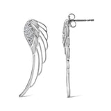 14K White Gold 1/4 Cttw Lab Grown Diamond Angel Wing Stud Earrings (F-G Color, VS1-VS2 Clarity)-3 thumbnail 4