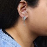 14K White Gold 1/4 Cttw Lab Grown Diamond Angel Wing Stud Earrings (F-G Color, VS1-VS2 Clarity)-2 thumbnail 3