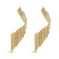14K yellow gold drop earrings with diamond accent stones