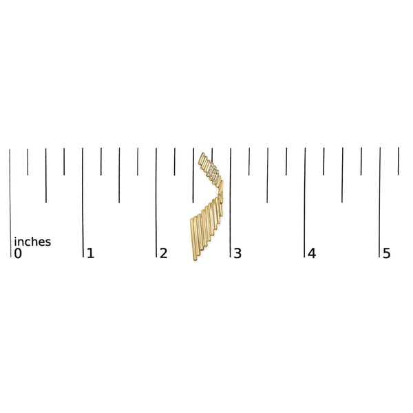 14K Yellow Gold Plated .925 Sterling Silver Sculpted Diamond Accent Drop Earrings (H-I Color, I1-I2 Clarity)