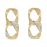 14K Yellow Gold Plated .925 Sterling Silver Open Link 1/5 Cttw Diamond Drop Earrings (H-I Color, I1-I2 Clarity)-0 thumbnail 1