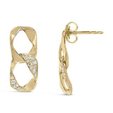 14K Yellow Gold Plated .925 Sterling Silver Open Link 1/5 Cttw Diamond Drop Earrings (H-I Color, I1-I2 Clarity)-1 thumbnail 2