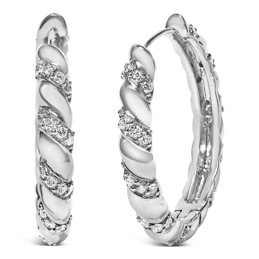 14K White Gold 1 1/5 Cttw Lab Grown Diamond Swirl Design 1