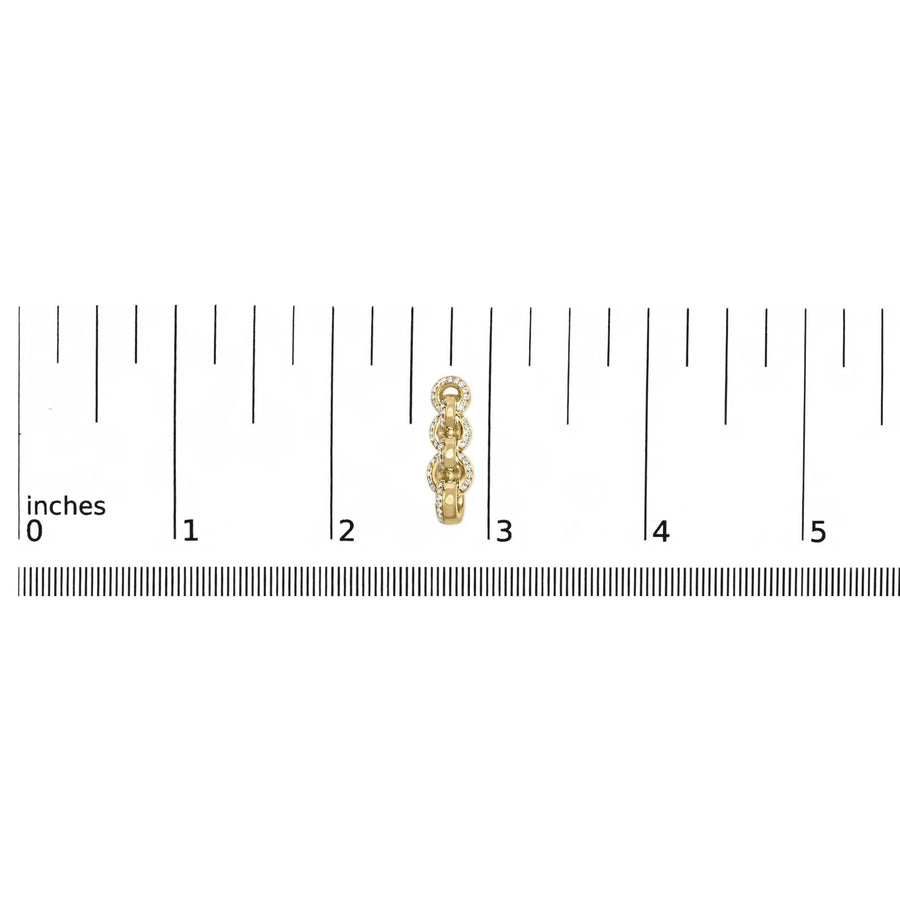 14K Yellow Gold Plated .925 Sterling Silver 1/2 Cttw Diamond Chain Link Drop Earrings (H-I Color, I1-I2 Clarity)