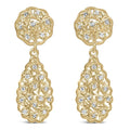 14K Yellow Gold Plated Sterling Silver 1/5 Cttw Diamond Teardrop Filigree Earrings (H-I Color, I1-I2 Clarity)-0