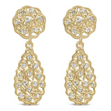 14K Yellow Gold Plated Sterling Silver 1/5 Cttw Diamond Teardrop Filigree Earrings (H-I Color, I1-I2 Clarity)-0 thumbnail 1