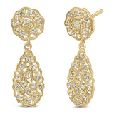 14K Yellow Gold Plated Sterling Silver 1/5 Cttw Diamond Teardrop Filigree Earrings (H-I Color, I1-I2 Clarity)-1 thumbnail 2