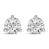 14K White Gold 3-Prong Martini Set Brilliant Round-Cut Solitaire Lab Grown Diamond Screwback Stud Earrings (F-G Color, VS1-VS2 Clarity)-5 thumbnail 6