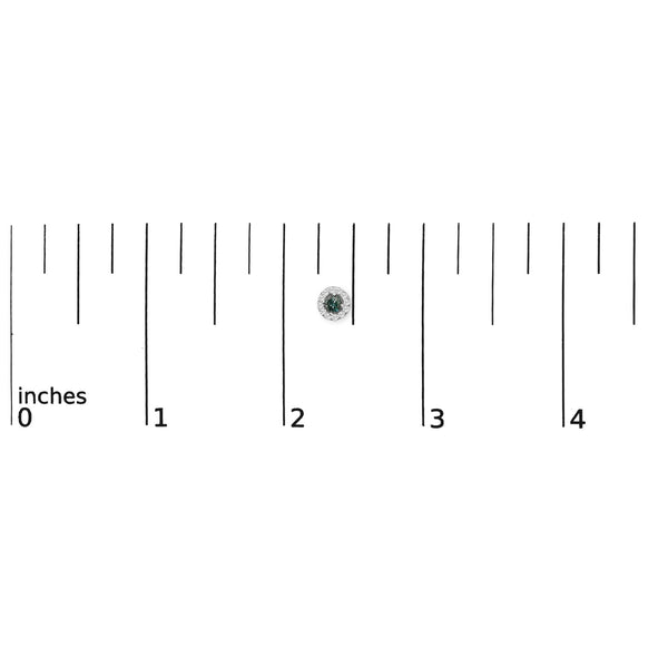 .925 Sterling Silver 1/2 Cttw Blue Diamond Halo Stud Earring