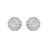 14K White Gold 1/2 Cttw Lab-Grown Diamond Halo Stud Earring (F-G Color, VS1-VS2 Clarity)-0 thumbnail 1