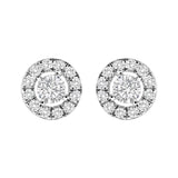 14K White Gold 3/4 Cttw Lab-Grown Diamond Floating Halo Stud Earring (F-G Color, VS1-VS2 Clarity)-1 thumbnail 2