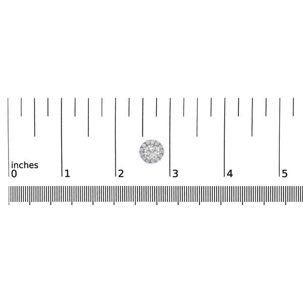 14K White Gold 3/4 Cttw Lab-Grown Diamond Floating Halo Stud Earring (F-G Color, VS1-VS2 Clarity)