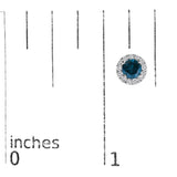 .925 Sterling Silver 1.00 Cttw Blue Diamond Halo Stud Earring-4 thumbnail 5