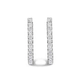 14K White Gold 3.00 Cttw Princess Diamond Inside Out Elongated Hoop Earrings-3 thumbnail 4