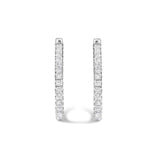 14K White Gold 3.00 Cttw Princess Diamond Inside Out Hoop Earrings-2 thumbnail 3