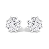14K White Gold 1.0 Cttw Lab-Grown Diamond 8 Prong Hidden Halo Stud Earrings (F-G Color, VS1-VS2 Clarity)-3 thumbnail 4
