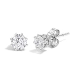 14K White Gold 1.0 Cttw Lab-Grown Diamond 8 Prong Hidden Halo Stud Earrings (F-G Color, VS1-VS2 Clarity)-1 thumbnail 2