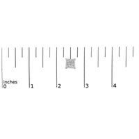 Sterling Silver 1.0 Cttw Princess Diamond Composite Square Stud Earrings