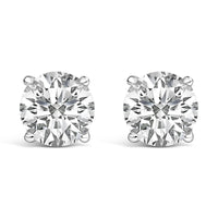 Platinum Round Lab Grown Diamond Solitaire Stud Earrings