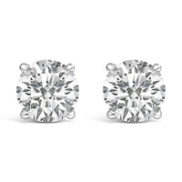 14K Gold Round Lab Grown Diamond Solitaire Stud Earrings with Screw Backs