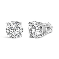 Platinum Round Lab Grown Diamond Solitaire Stud Earrings