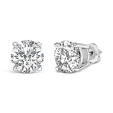 14K Gold Round Lab Grown Diamond Solitaire Stud Earrings with Screw Backs-3 thumbnail 4