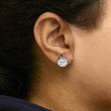 14K Gold Round Lab Grown Diamond Solitaire Stud Earrings with Screw Backs-4 thumbnail 5