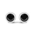 925 sterling silver stud earrings with 2 round black diamond stones