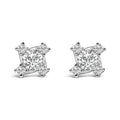 Sterling Silver 1/2 Cttw Lab Grown Diamond Quad Cluster Stud Earrings-0