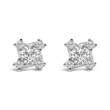 Sterling Silver 1/2 Cttw Lab Grown Diamond Quad Cluster Stud Earrings-0 thumbnail 1