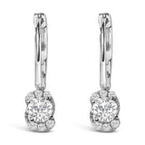 Sterling Silver 5/8 Cttw Lab Grown Diamond Oval Cluster Drop Earrings-0 thumbnail 1