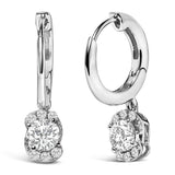 Sterling Silver 5/8 Cttw Lab Grown Diamond Oval Cluster Drop Earrings-1 thumbnail 2
