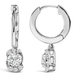 Sterling Silver 5/8 Cttw Lab Grown Diamond Oval Cluster Drop Earrings-3 thumbnail 4