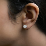 Sterling Silver 5/8 Cttw Lab Grown Diamond Oval Cluster Stud Earrings-2 thumbnail 3