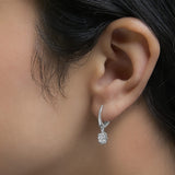 Sterling Silver 1/2 Cttw Lab Grown Diamond Floral Cluster Drop Earrings-2 thumbnail 3