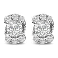 Sterling Silver 1/3 Cttw Lab Grown Diamond Halo Swirl Stud Earrings-0