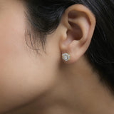 14K Yellow Gold Plated Silver 7/8 Cttw Lab Grown Diamond Hexagon Stud Earrings-2 thumbnail 3