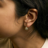 14K Yellow Gold Plated Sterling Silver 5/8 Cttw Lab Grown Diamond Flower Drop Earrings-2 thumbnail 3