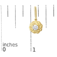 14K Yellow Gold Plated Sterling Silver 5/8 Cttw Lab Grown Diamond Flower Drop Earrings