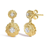 14K Yellow Gold Plated Sterling Silver 1/2 Cttw Lab Grown Diamond Rose Motif Drop Earrings-1 thumbnail 2