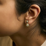 14K Yellow Gold Plated Sterling Silver 1/2 Cttw Lab Grown Diamond Rose Motif Drop Earrings-2 thumbnail 3