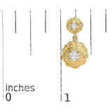 14K Yellow Gold Plated Sterling Silver 1/2 Cttw Lab Grown Diamond Rose Motif Drop Earrings-4 thumbnail 5