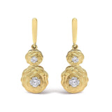 14K Yellow Gold Plated Sterling Silver 1/2 Cttw Lab Grown Diamond Matte Finish Drop Earrings-0 thumbnail 1